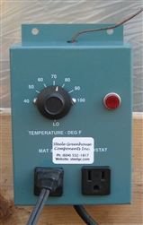 Thermostat for the propagation mat, use with a ground fault intercept circuit